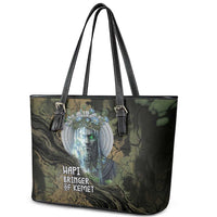 Hapi Egyptian Leather Tote Bag Bringer of Kemet Nature Spirit Flowing Water and Earth Harmony