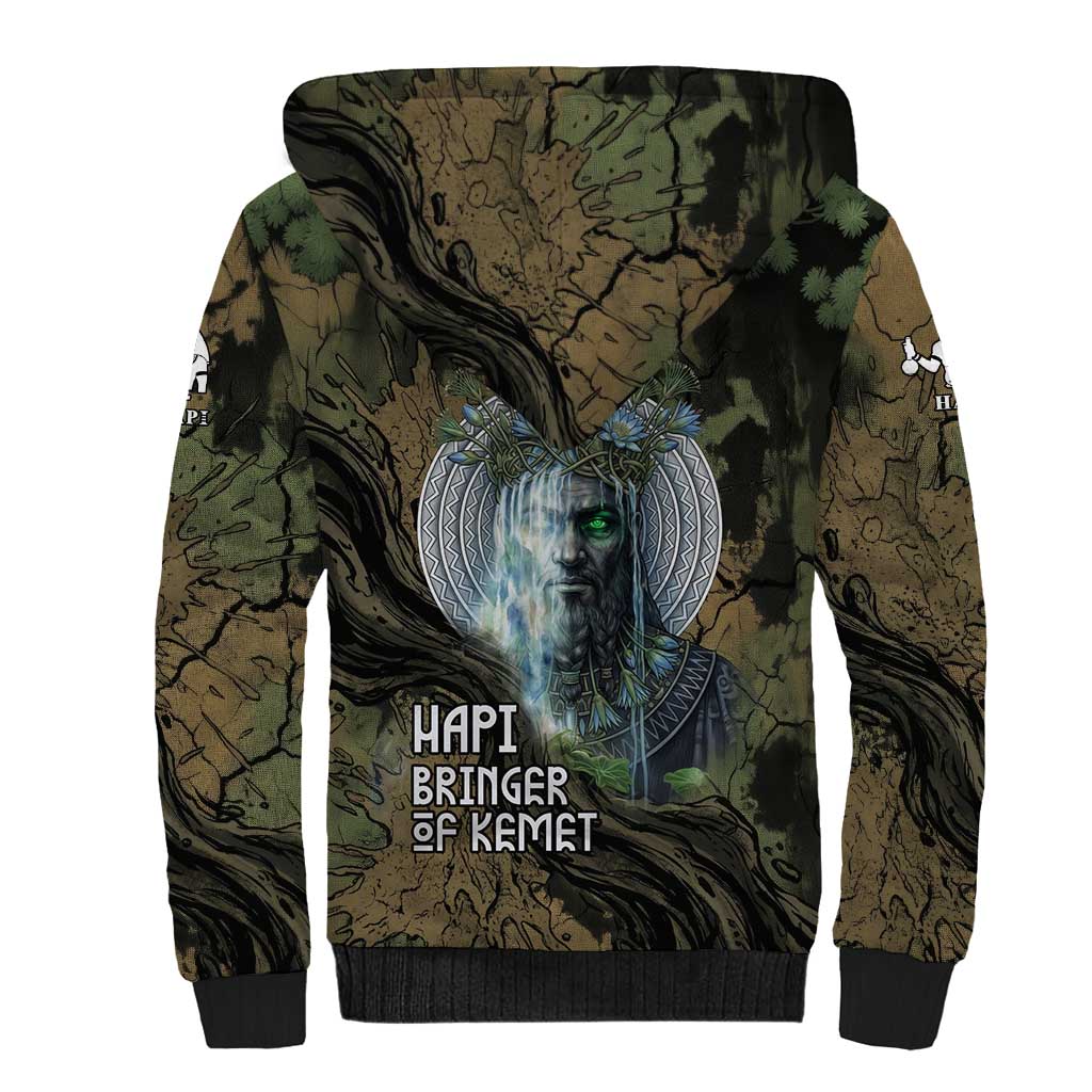 Hapi Egyptian Sherpa Hoodie Bringer of Kemet Nature Spirit Flowing Water and Earth Harmony