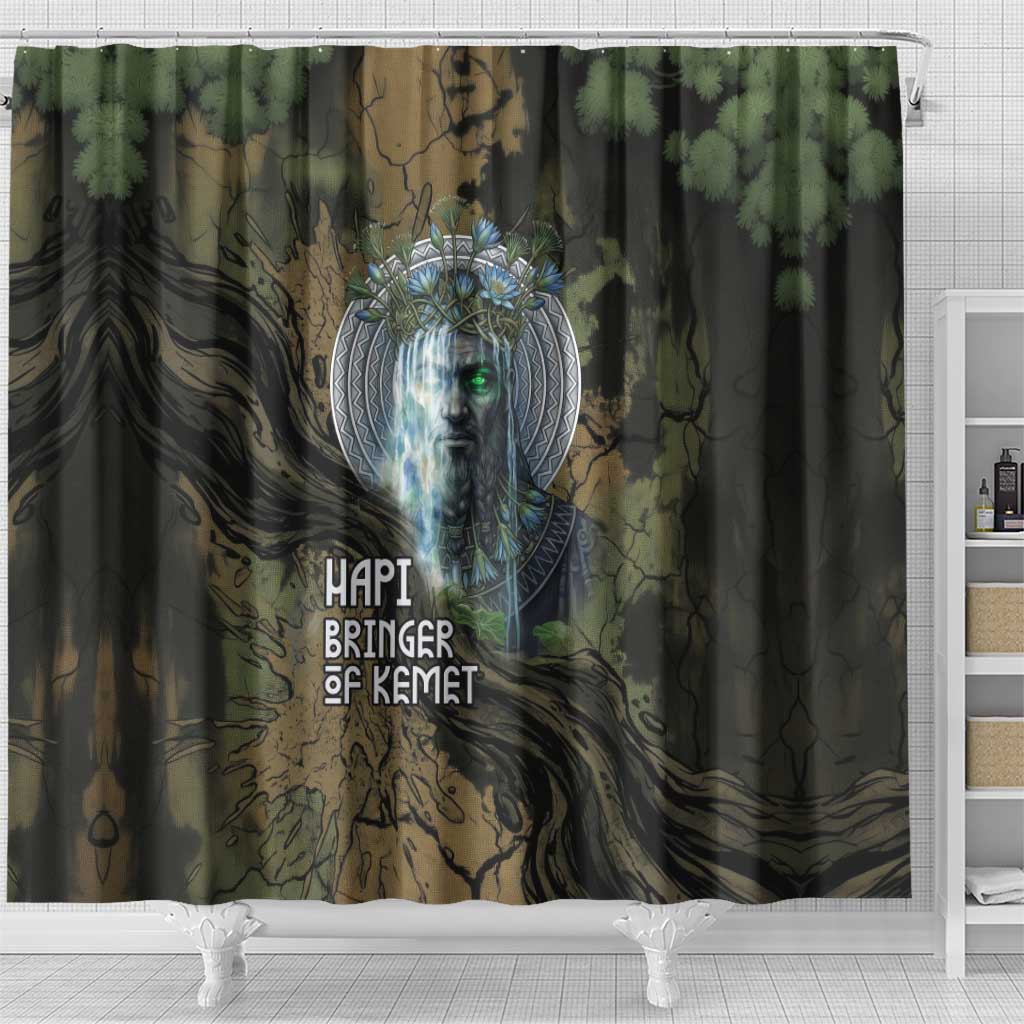 Hapi Egyptian Shower Curtain Bringer of Kemet Nature Spirit Flowing Water and Earth Harmony