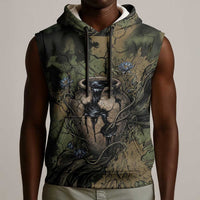 Hapi Egyptian Sleeveless Hoodie Bringer of Kemet Nature Spirit Flowing Water and Earth Harmony