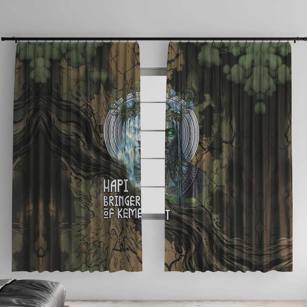 Hapi Egyptian Window Curtain Bringer of Kemet Nature Spirit Flowing Water and Earth Harmony