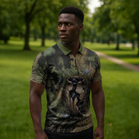 Hapi Egyptian Zipper Polo Shirt Bringer of Kemet Nature Spirit Flowing Water and Earth Harmony