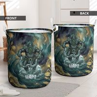 Egyptian Hapi Laundry Basket God of the Nile Ankh Symbol Lotus Flowers and Sacred River Energy