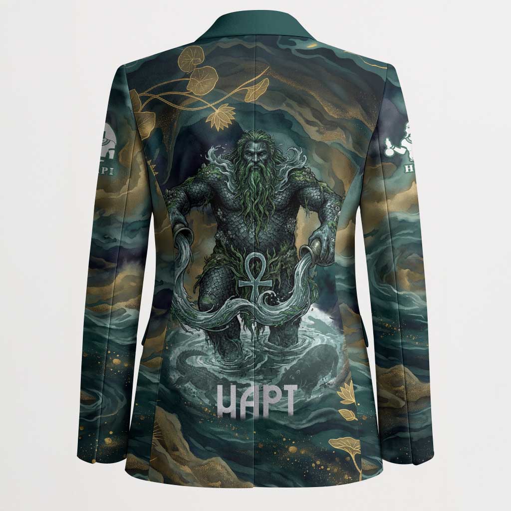 Egyptian Hapi Blazer God of the Nile Ankh Symbol Lotus Flowers and Sacred River Energy