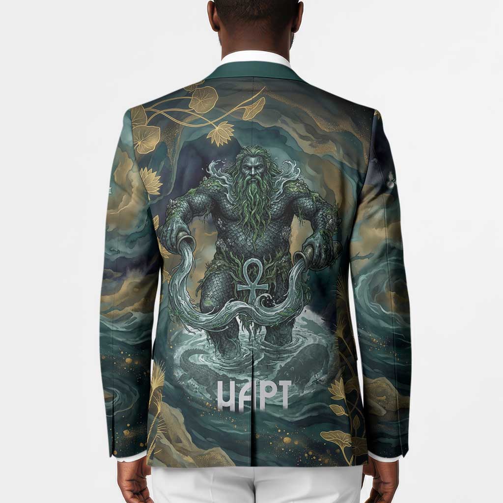 Egyptian Hapi Blazer God of the Nile Ankh Symbol Lotus Flowers and Sacred River Energy