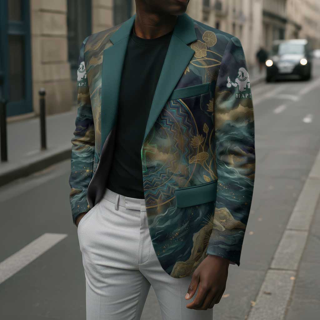 Egyptian Hapi Blazer God of the Nile Ankh Symbol Lotus Flowers and Sacred River Energy