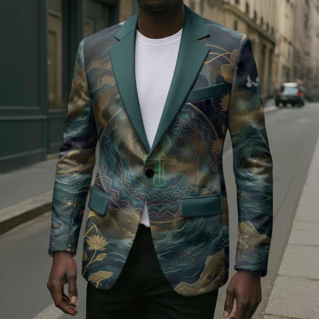Egyptian Hapi Blazer God of the Nile Ankh Symbol Lotus Flowers and Sacred River Energy