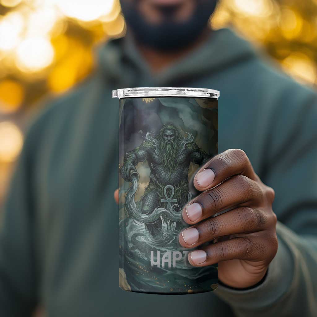 Egyptian Hapi 4 in 1 Can Cooler Tumbler God of the Nile Ankh Symbol Lotus Flowers and Sacred River Energy