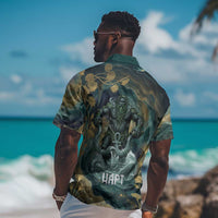 Egyptian Hapi Hawaiian Shirt God of the Nile Ankh Symbol Lotus Flowers and Sacred River Energy