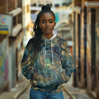 Egyptian Hapi Hoodie God of the Nile Ankh Symbol Lotus Flowers and Sacred River Energy