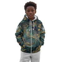 Egyptian Hapi Kid Hoodie God of the Nile Ankh Symbol Lotus Flowers and Sacred River Energy