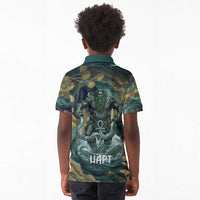 Egyptian Hapi Kid Polo Shirt God of the Nile Ankh Symbol Lotus Flowers and Sacred River Energy