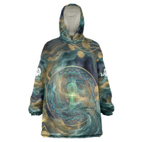 Egyptian Hapi Kid Wearable Blanket Hoodie God of the Nile Ankh Symbol Lotus Flowers and Sacred River Energy