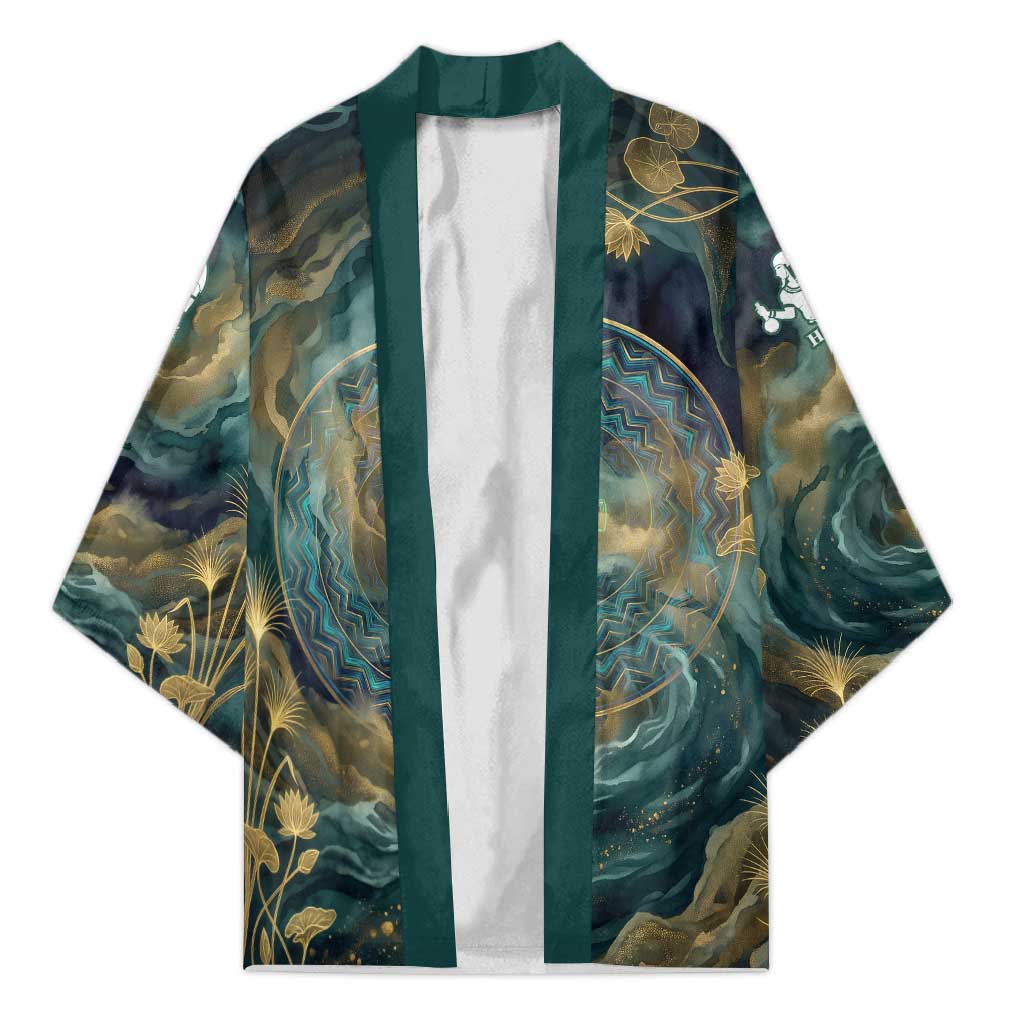 Egyptian Hapi Kimono God of the Nile Ankh Symbol Lotus Flowers and Sacred River Energy