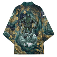 Egyptian Hapi Kimono God of the Nile Ankh Symbol Lotus Flowers and Sacred River Energy