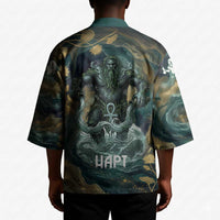 Egyptian Hapi Kimono God of the Nile Ankh Symbol Lotus Flowers and Sacred River Energy