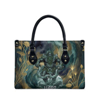 Egyptian Hapi Leather Bag God of the Nile Ankh Symbol Lotus Flowers and Sacred River Energy