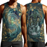 Egyptian Hapi Men Tank Top God of the Nile Ankh Symbol Lotus Flowers and Sacred River Energy