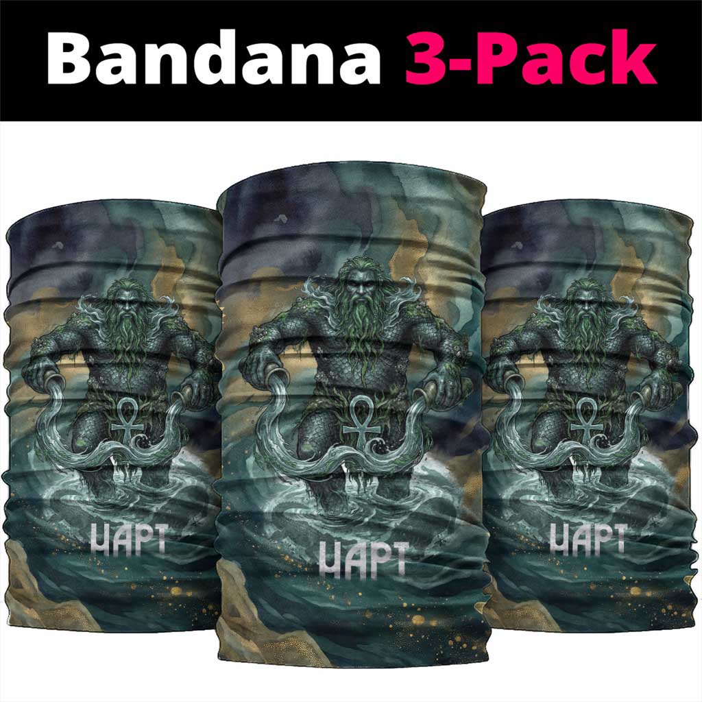 Egyptian Hapi Neck Gaiter God of the Nile Ankh Symbol Lotus Flowers and Sacred River Energy