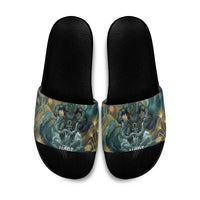 Egyptian Hapi Slide Sandals God of the Nile Ankh Symbol Lotus Flowers and Sacred River Energy