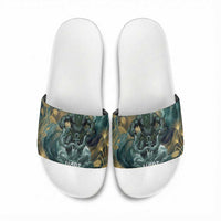 Egyptian Hapi Slide Sandals God of the Nile Ankh Symbol Lotus Flowers and Sacred River Energy