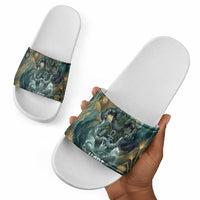 Egyptian Hapi Slide Sandals God of the Nile Ankh Symbol Lotus Flowers and Sacred River Energy