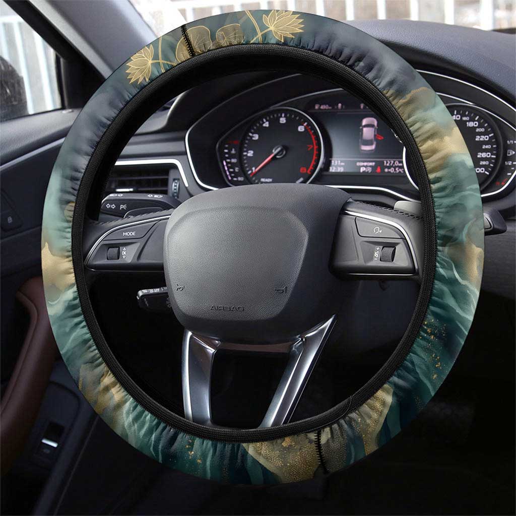 Egyptian Hapi Steering Wheel Cover God of the Nile Ankh Symbol Lotus Flowers and Sacred River Energy