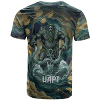 Egyptian Hapi T shirt God of the Nile Ankh Symbol Lotus Flowers and Sacred River Energy