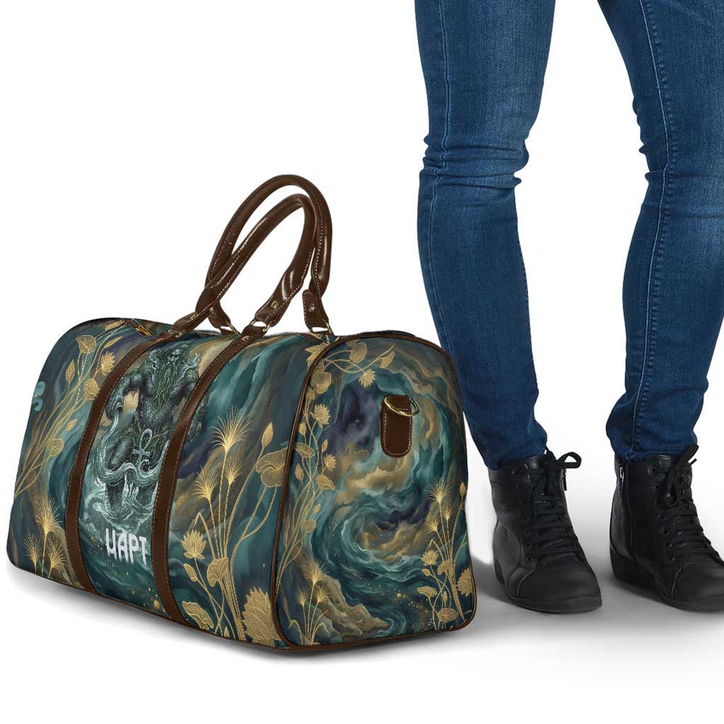 Egyptian Hapi Travel Bag God of the Nile Ankh Symbol Lotus Flowers and Sacred River Energy