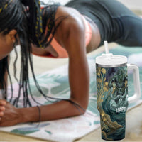 Egyptian Hapi Tumbler With Handle God of the Nile Ankh Symbol Lotus Flowers and Sacred River Energy
