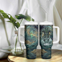 Egyptian Hapi Tumbler With Handle God of the Nile Ankh Symbol Lotus Flowers and Sacred River Energy