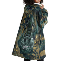 Egyptian Hapi Wearable Blanket Hoodie God of the Nile Ankh Symbol Lotus Flowers and Sacred River Energy