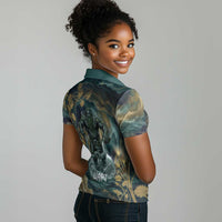 Egyptian Hapi Women Polo Shirt God of the Nile Ankh Symbol Lotus Flowers and Sacred River Energy