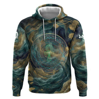 Egyptian Hapi Zip Hoodie God of the Nile Ankh Symbol Lotus Flowers and Sacred River Energy