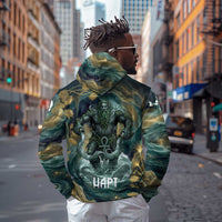 Egyptian Hapi Zip Hoodie God of the Nile Ankh Symbol Lotus Flowers and Sacred River Energy