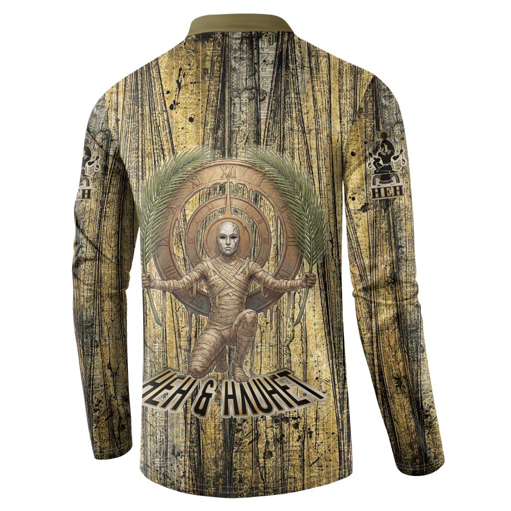 Heh and Hauhet Egyptian Button Sweatshirt Timeless Gods Design Infinity Serpent and Divine Balance Ancient
