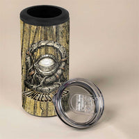Heh and Hauhet Egyptian 4 in 1 Can Cooler Tumbler Timeless Gods Design Infinity Serpent and Divine Balance Ancient