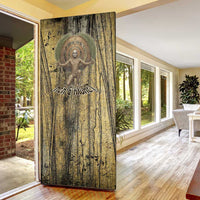 Heh and Hauhet Egyptian Door Cover Timeless Gods Design Infinity Serpent and Divine Balance Ancient