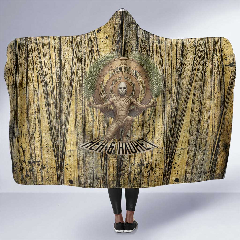 Heh and Hauhet Egyptian Hooded Blanket Timeless Gods Design Infinity Serpent and Divine Balance Ancient