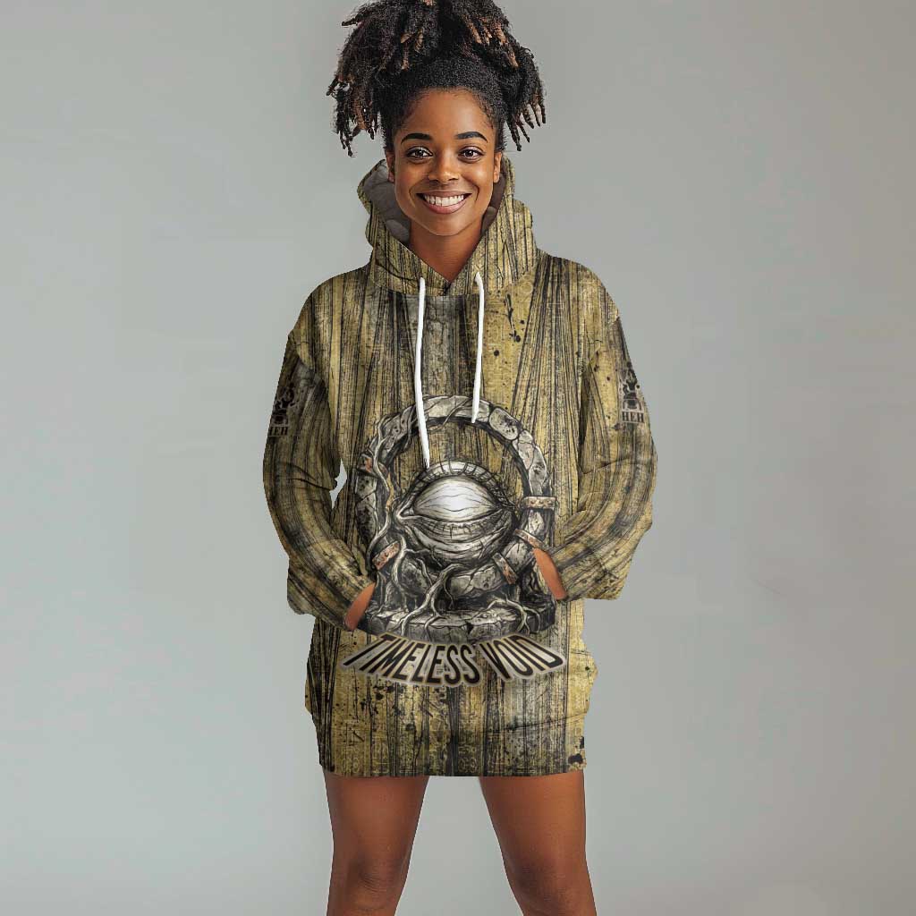 Heh and Hauhet Egyptian Hoodie Dress Timeless Gods Design Infinity Serpent and Divine Balance Ancient