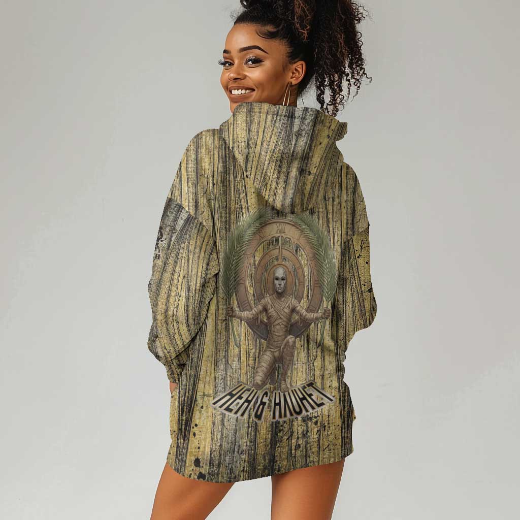 Heh and Hauhet Egyptian Hoodie Dress Timeless Gods Design Infinity Serpent and Divine Balance Ancient