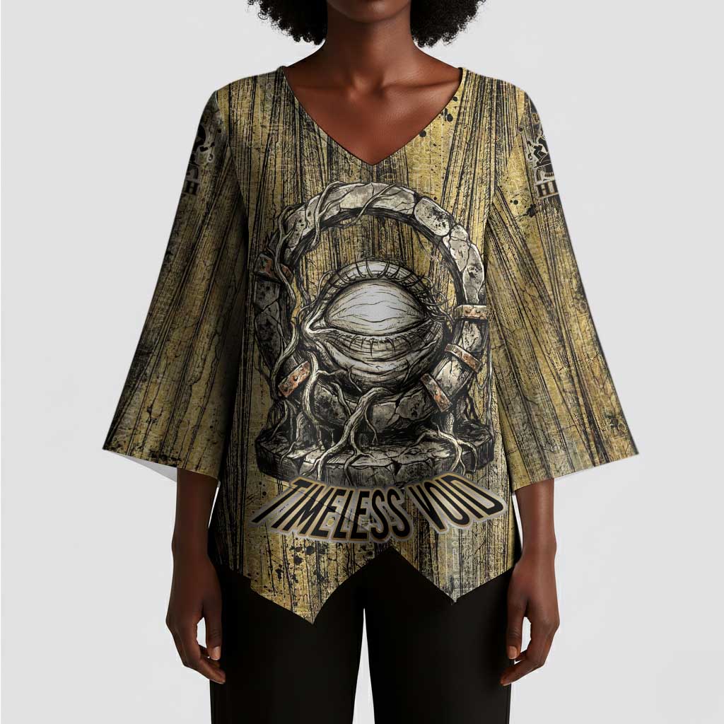 Heh and Hauhet Egyptian Kimono Sleeve Blouse Timeless Gods Design Infinity Serpent and Divine Balance Ancient