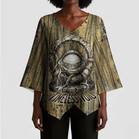 Heh and Hauhet Egyptian Kimono Sleeve Blouse Timeless Gods Design Infinity Serpent and Divine Balance Ancient