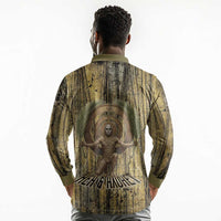Heh and Hauhet Egyptian Long Sleeve Polo Shirt Timeless Gods Design Infinity Serpent and Divine Balance Ancient