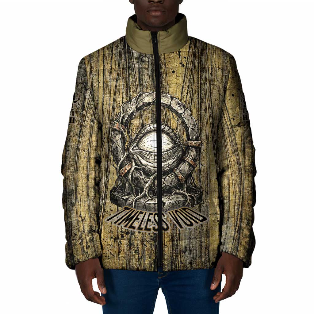 Heh and Hauhet Egyptian Padded Jacket Timeless Gods Design Infinity Serpent and Divine Balance Ancient