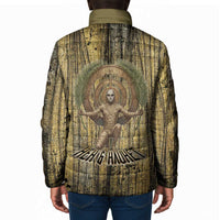 Heh and Hauhet Egyptian Padded Jacket Timeless Gods Design Infinity Serpent and Divine Balance Ancient