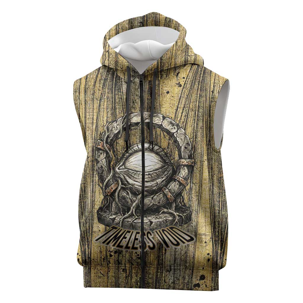 Heh and Hauhet Egyptian Sleeveless Zip Hoodie Timeless Gods Design Infinity Serpent and Divine Balance Ancient