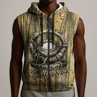 Heh and Hauhet Egyptian Sleeveless Zip Hoodie Timeless Gods Design Infinity Serpent and Divine Balance Ancient