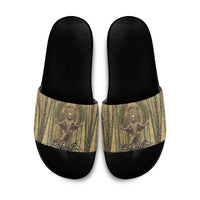 Heh and Hauhet Egyptian Slide Sandals Timeless Gods Design Infinity Serpent and Divine Balance Ancient