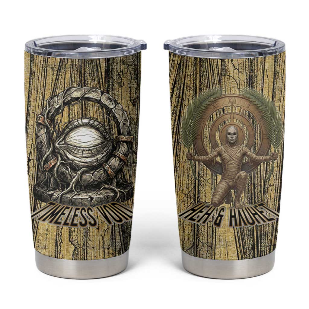 Heh and Hauhet Egyptian Tumbler Cup Timeless Gods Design Infinity Serpent and Divine Balance Ancient